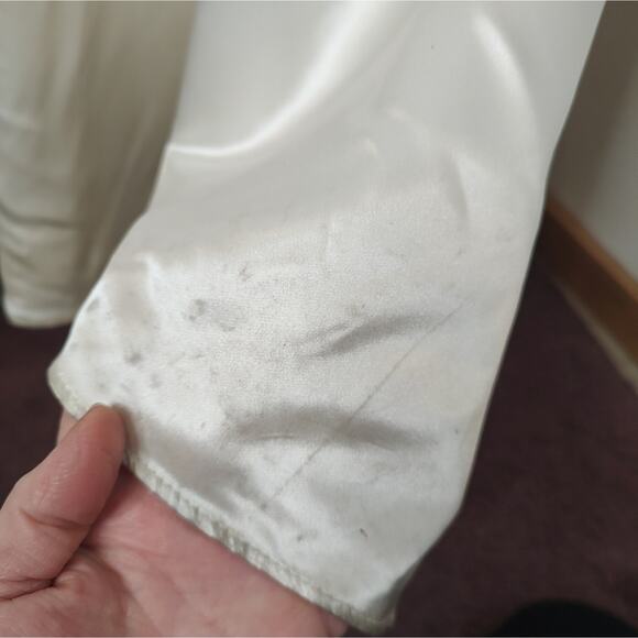 Vintage Jessica McClintock Wedding Gown Lace Bodice Satin Skirt Size 8 - Picture 15 of 16